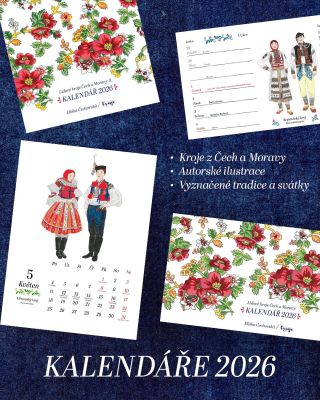 ✨ Lidové tradice po celý rok 2026 ✨📅 Objevte krásu českých a moravských krojů v nových kalendářích tentokrát i ve stolní...
